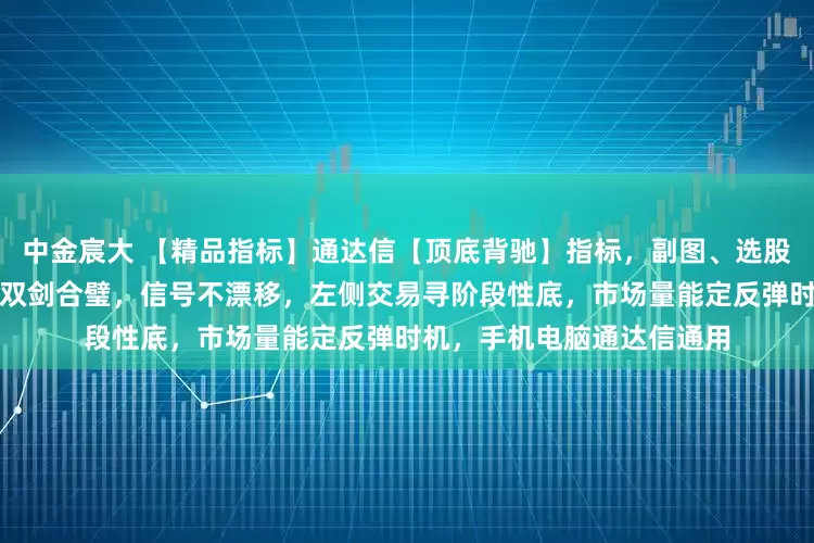 中金宸大 【精品指标】通达信【顶底背驰】指标，副图、选股，缠论波段与顶底背驰的双剑合璧，信号不漂移，左侧交易寻阶段性底，市场量能定反弹时机，手机电脑通达信通用